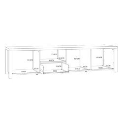 Szafka RTV 210 cm Black Hill BLHT1411 śliwa comano/czarny