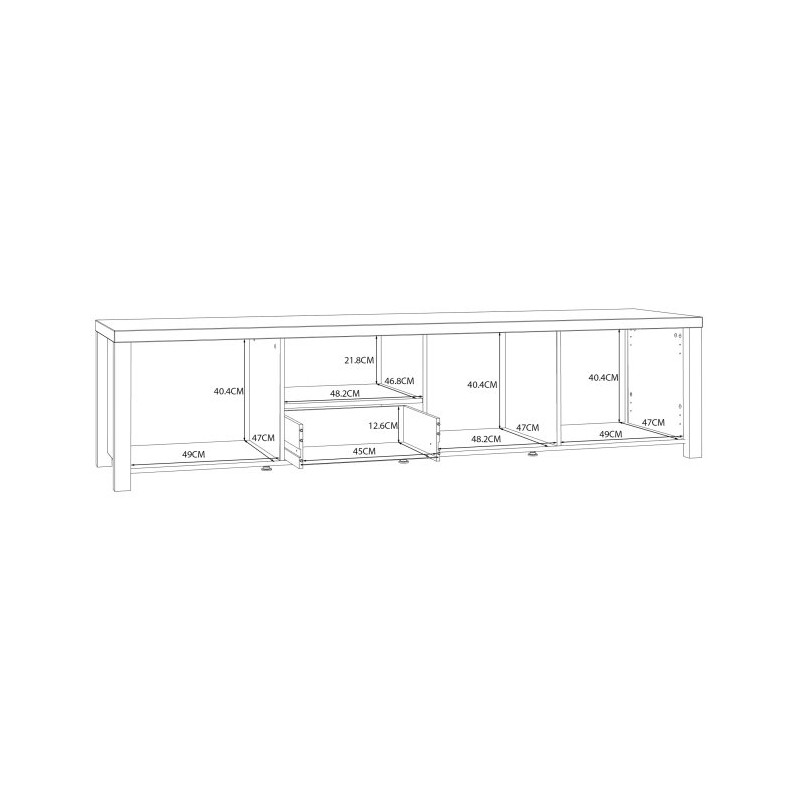 Szafka RTV 210 cm Black Hill BLHT1411 śliwa comano/czarny