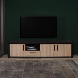 Szafka RTV 210 cm Black Hill BLHT1411 śliwa comano/czarny