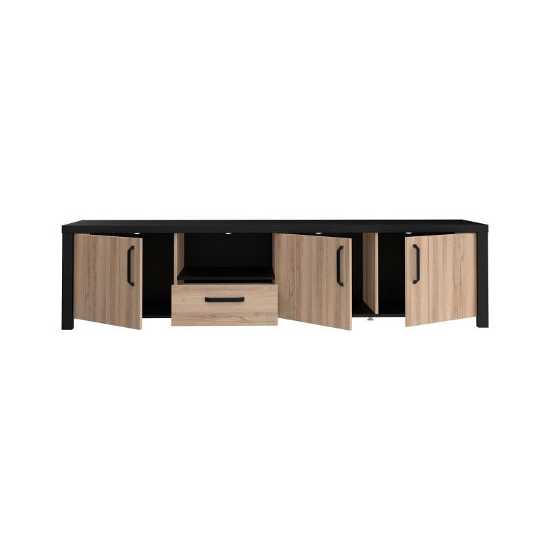 Szafka RTV 210 cm Black Hill BLHT1411 śliwa comano/czarny