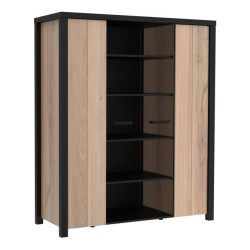 Witryna 130 cm do salonu Black Hill BLHV5311 śliwa comano/czarny