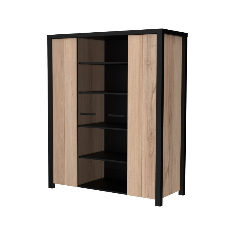 Witryna 130 cm do salonu Black Hill BLHV5311 śliwa comano/czarny