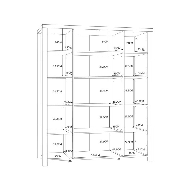 Witryna 130 cm do salonu Black Hill BLHV5311 śliwa comano/czarny