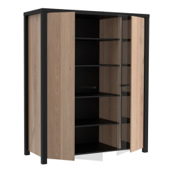 Witryna 130 cm do salonu Black Hill BLHV5311 śliwa comano/czarny