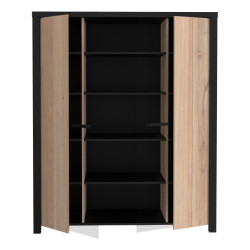 Witryna 130 cm do salonu Black Hill BLHV5311 śliwa comano/czarny