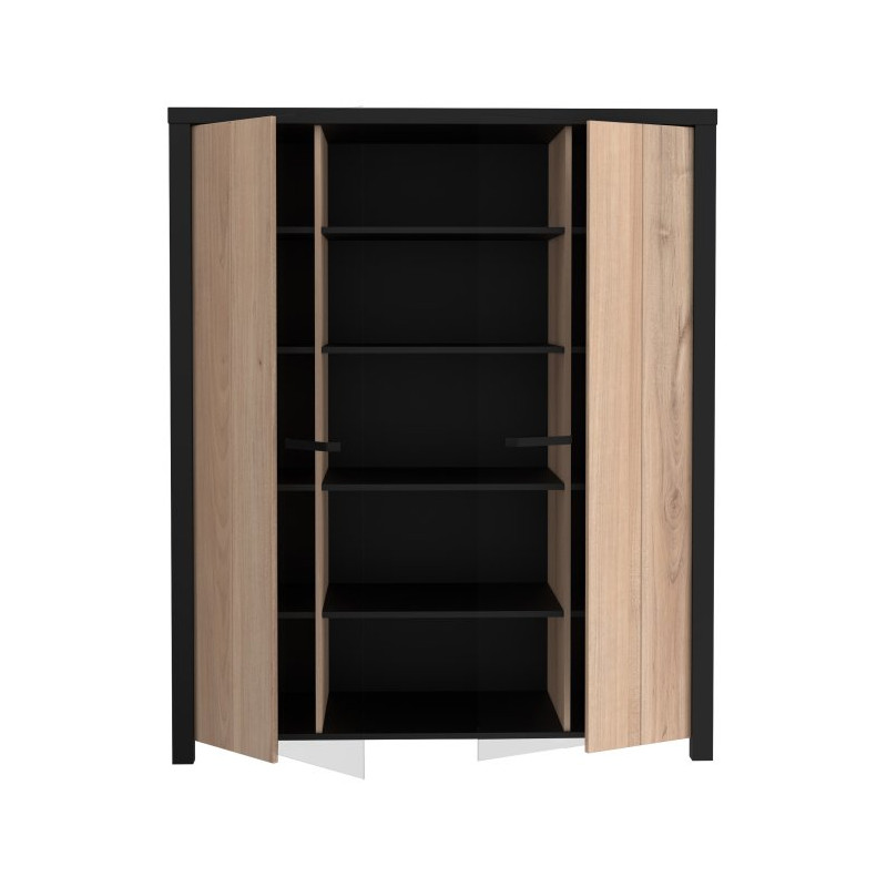 Witryna 130 cm do salonu Black Hill BLHV5311 śliwa comano/czarny