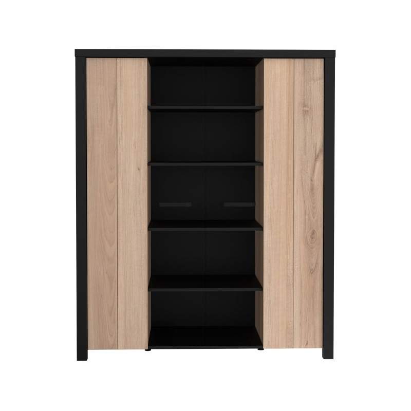 Witryna 130 cm do salonu Black Hill BLHV5311 śliwa comano/czarny