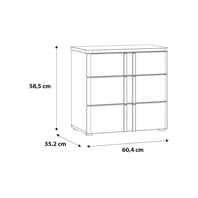 Szafka nocna 60 cm z szufladami Buganvilla BGVK113 loftwood/biały