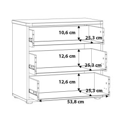 Szafka nocna 60 cm z szufladami Buganvilla BGVK113 loftwood/biały