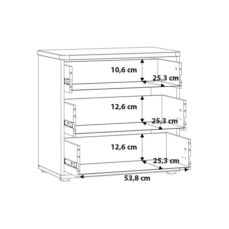 Szafka nocna 60 cm z szufladami Buganvilla BGVK113 loftwood/biały