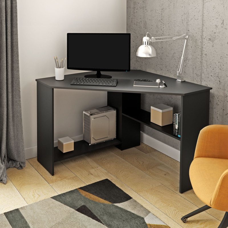 Biurko narożne Rino Czarny Onyks Helvetia Wieruszów