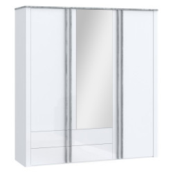 Szafa z lustrem 200 cm Buganvilla BGVS937 loftwood/biały połysk