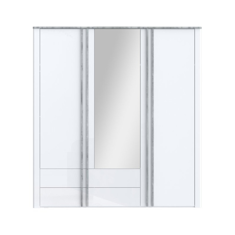 Szafa z lustrem 200 cm Buganvilla BGVS937 loftwood/biały połysk