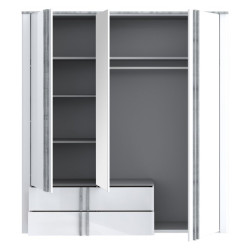 Szafa z lustrem 200 cm Buganvilla BGVS937 loftwood/biały połysk