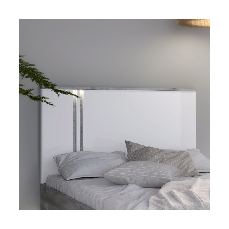 Zagłówek do łóżka Buganvilla BGVL02B loftwood/biały połysk