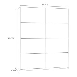 Szafa przesuwna 170 cm Starlet Plus STPS824E1 biały połysk