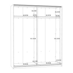 Szafa przesuwna 170 cm Starlet Plus STPS824E1 biały połysk