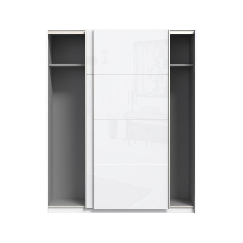 Szafa przesuwna 170 cm Starlet Plus STPS824E1 biały połysk