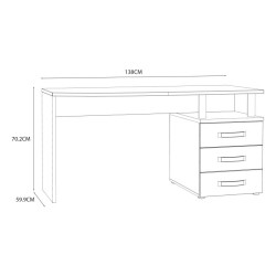 Stylowe białe biurko do pracy i nauki 140x60 cm — Kup teraz online