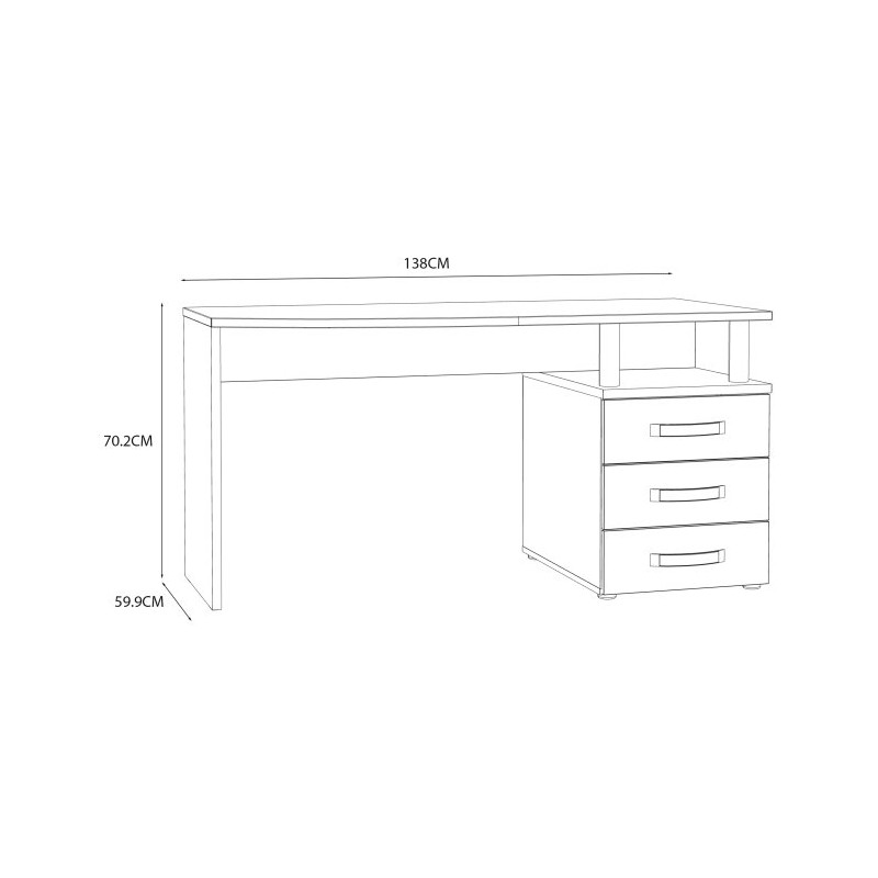 Stylowe białe biurko do pracy i nauki 140x60 cm — Kup teraz online