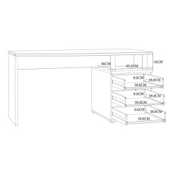 Stylowe białe biurko do pracy i nauki 140x60 cm — Kup teraz online