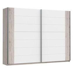 Szafa przesuwna 270 cm Rondino RDNS127E1 dąb piaskowy/biały połysk