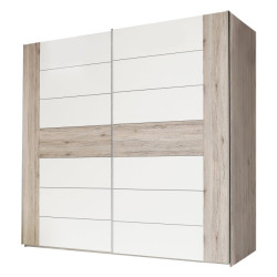 Szafa przesuwna 270 cm Rondino RDNS127E1 dąb piaskowy/biały połysk