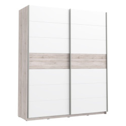 Szafa przesuwna 170 cm Rondino RDNS127E1 dąb piaskowy/biały połysk