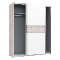 Szafa przesuwna 170 cm Rondino RDNS127E1 dąb piaskowy/biały połysk