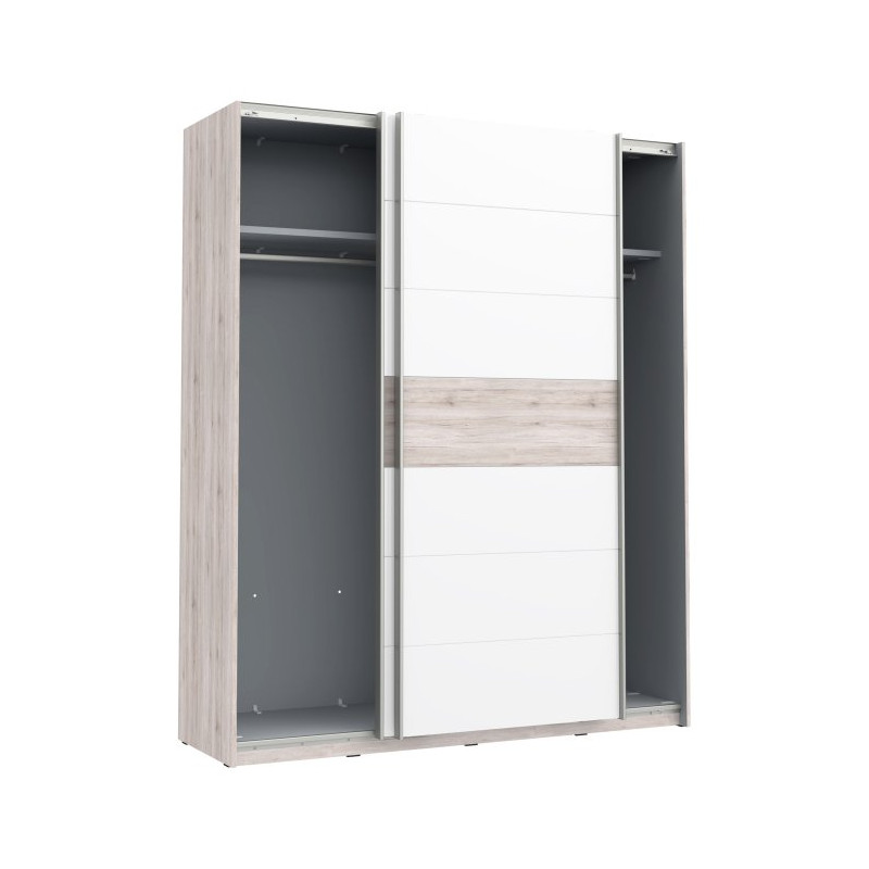 Szafa przesuwna 170 cm Rondino RDNS127E1 dąb piaskowy/biały połysk