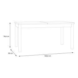 Stół rozkładany 160x90 cm Penkridge TBLT7029 secret grey/dąb szlachetny