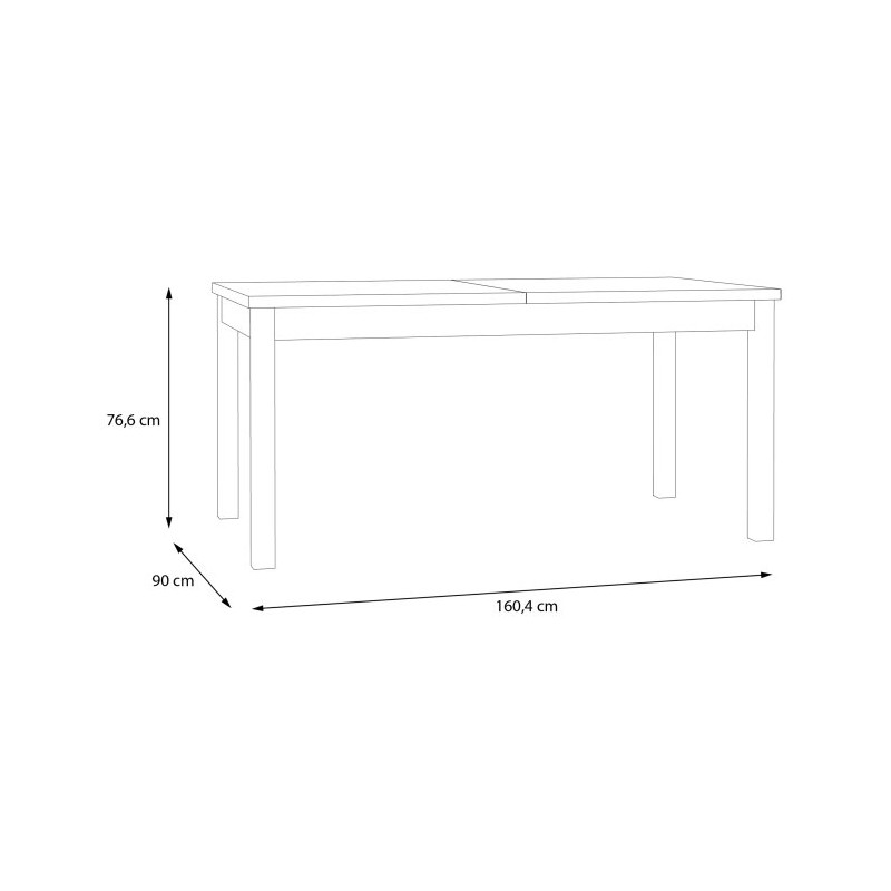 Stół rozkładany 160x90 cm Penkridge TBLT7029 secret grey/dąb szlachetny