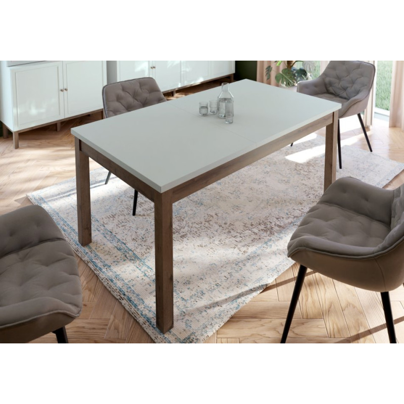 Stół rozkładany 160x90 cm Penkridge TBLT7029 secret grey/dąb szlachetny