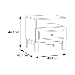 Szafka nocna 45 cm z szufladą Penkridge PQRK112 secret grey/dąb szlachetny