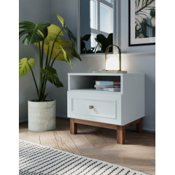 Szafka nocna 45 cm z szufladą Penkridge PQRK112 secret grey/dąb szlachetny