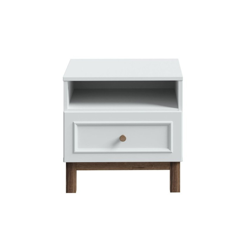 Szafka nocna 45 cm z szufladą Penkridge PQRK112 secret grey/dąb szlachetny