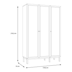 Szafa otwierana 140 cm Penkridge PQRS831 secret grey/dąb szlachetny