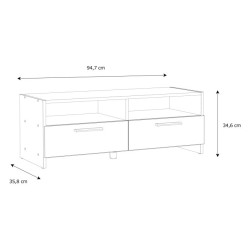 Szafka RTV 100 cm Helppo FINBNT12 dąb artisan/czarny