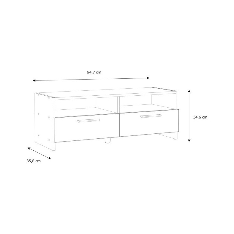 Szafka RTV 100 cm Helppo FINBNT12 dąb artisan/czarny