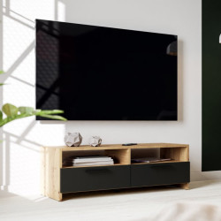 Szafka RTV 100 cm Helppo FINBNT12 dąb artisan/czarny