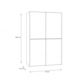 Szafa przesuwna 120 cm Ozzula OZLS722X10 biały