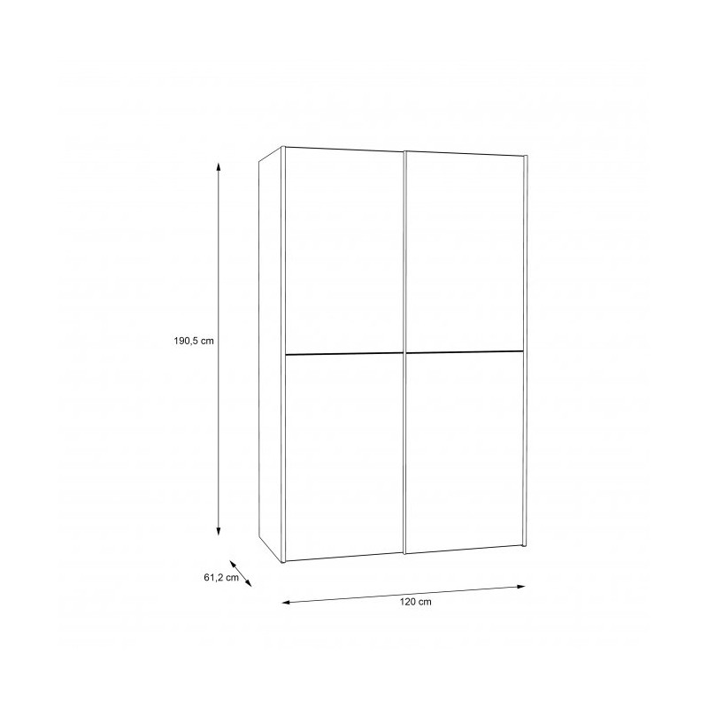 Szafa przesuwna 120 cm Ozzula OZLS722X10 biały