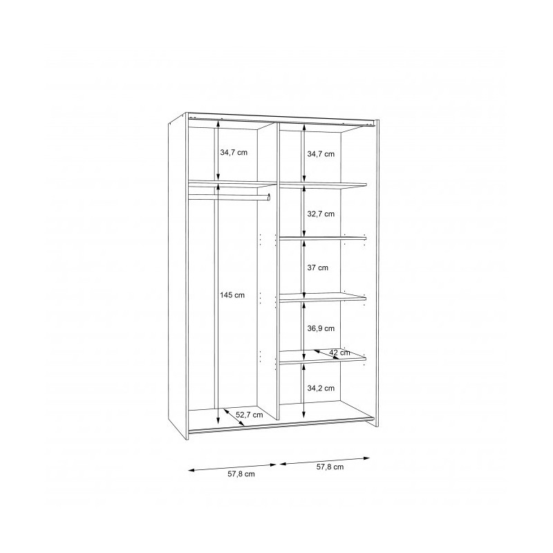 Szafa przesuwna 120 cm Ozzula OZLS722X10 biały