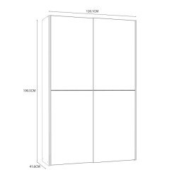 Szafa przesuwna dwudrzwiowa 120 cm Ozzula OZLS62237 dąb sonoma/biały