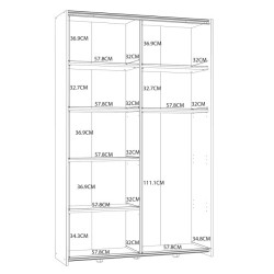 Szafa przesuwna dwudrzwiowa 120 cm Ozzula OZLS62237 dąb sonoma/biały