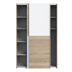 Szafa przesuwna dwudrzwiowa 120 cm Ozzula OZLS62237 dąb sonoma/biały