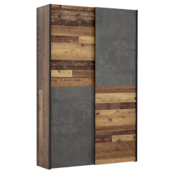 Szafa przesuwna 120 cm Ozzula OZLS722X7 old wood vintage/beton