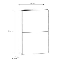 Szafa przesuwna 120 cm Ozzula OZLS722X7 old wood vintage/beton