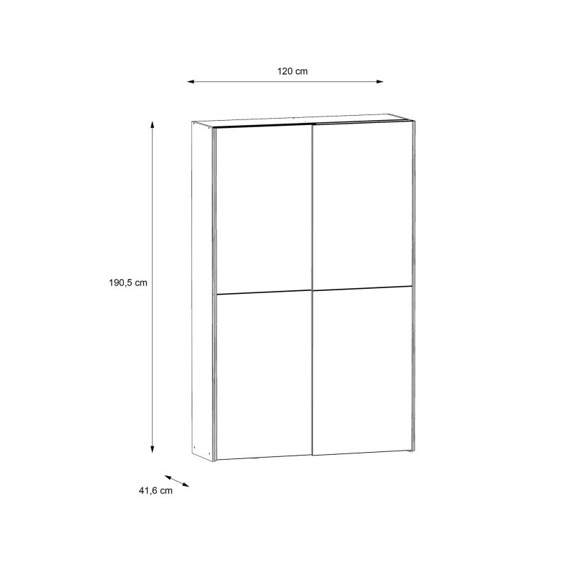 Szafa przesuwna 120 cm Ozzula OZLS722X7 old wood vintage/beton