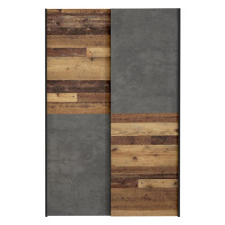 Szafa przesuwna 120 cm Ozzula OZLS722X7 old wood vintage/beton